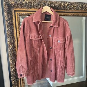 Zara Pink Oversized Corduroy Shacket Size Small
